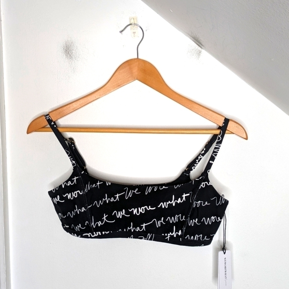 WEWOREWHAT Cami Bra Top Logo Scribble Black Multi NEW Size S